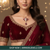 Ammaira's Ganesh Themed Rose Gold Polish Pendent Set Red