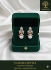 Ammaira's Rose Gold Lustre Grace Earrings with Pearl Drop (Clear)