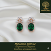 Ammaira's Emerald Isle Drops: Regal Green & Rose Gold Earrings