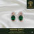 Ammaira's Emerald Isle Drops: Regal Green & Rose Gold Earrings