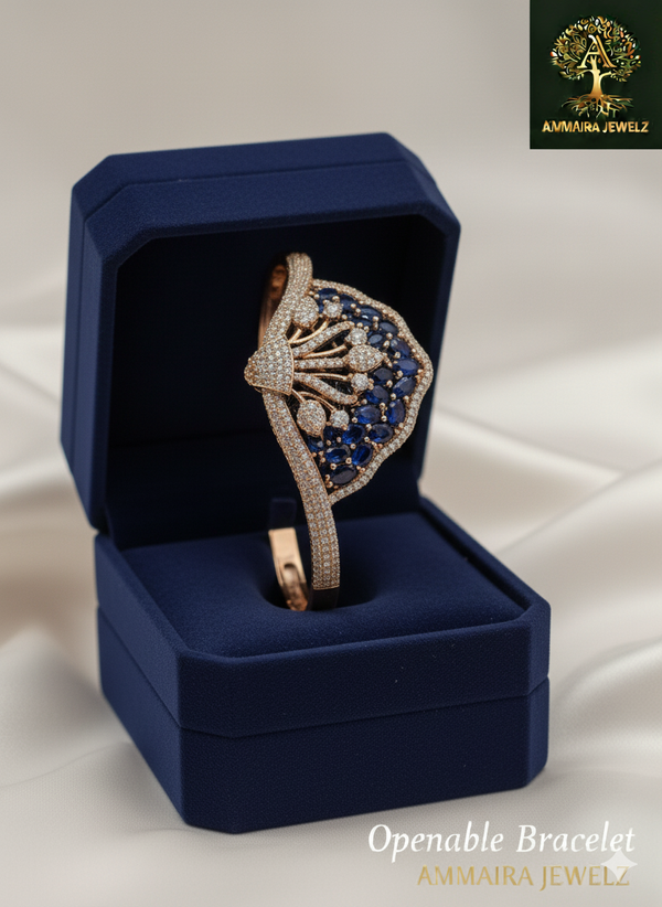 Ammaira's Azure Peacock Statement Cuff