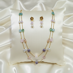 Ammaira's Fancy High-Polish layered Pastel Crystal Chic Mala