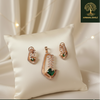 Ammaira's Ethereal Leaf Pendant Set with Emerald Green Stone