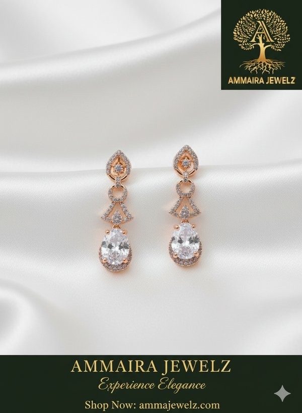 Ammaira's Dazzling Diamond-Cut Teardrop Earrings