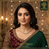 Ammaira's Timeless Elegance SIngle Line Kundan Polki Necklace Set