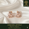 Ammaira's The Petal Pearl Studs: Rose Gold & Diamond Bloom Earrings