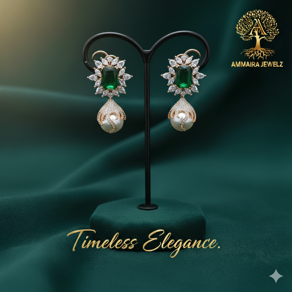 Ammaira's Timeless Elegance: The Royal Garden Pearl Drops