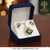 AMMAIRA"S The Emerald Leaf Set: Geometric Pendant & Coordinating Earrings in Rose Gold