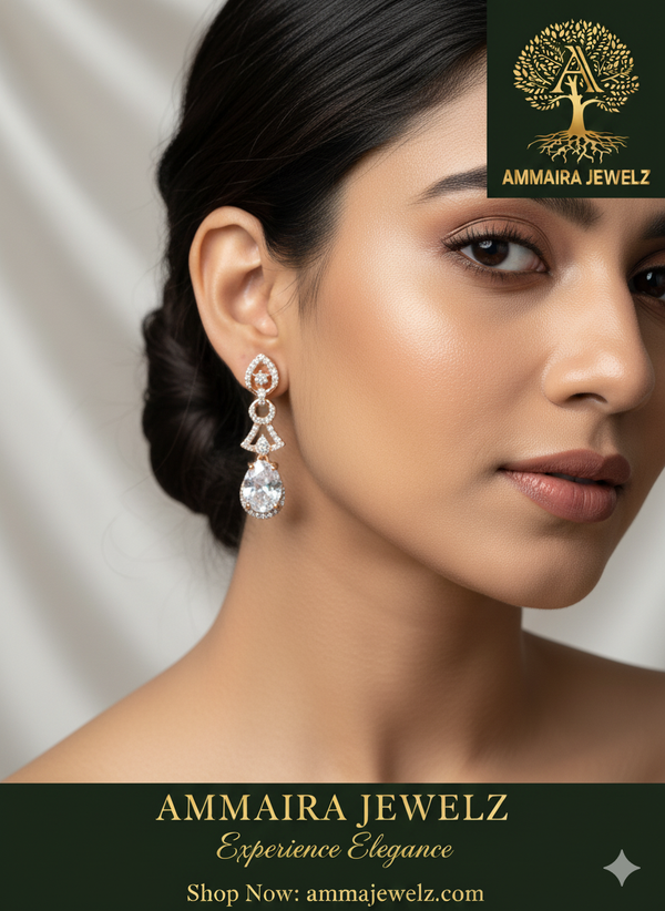 Ammaira's Dazzling Diamond-Cut Teardrop Earrings