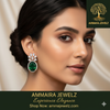 Ammaira's Emerald Isle Drops: Regal Green & Rose Gold Earrings