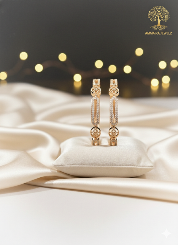 Ammaira's Rose Gold Mirage Bangles (Set of 2)