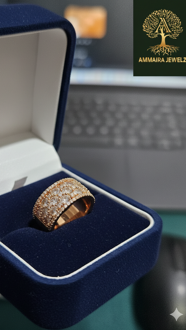 Ammaira's Rose Gold Honeycomb Sparkle Ring
