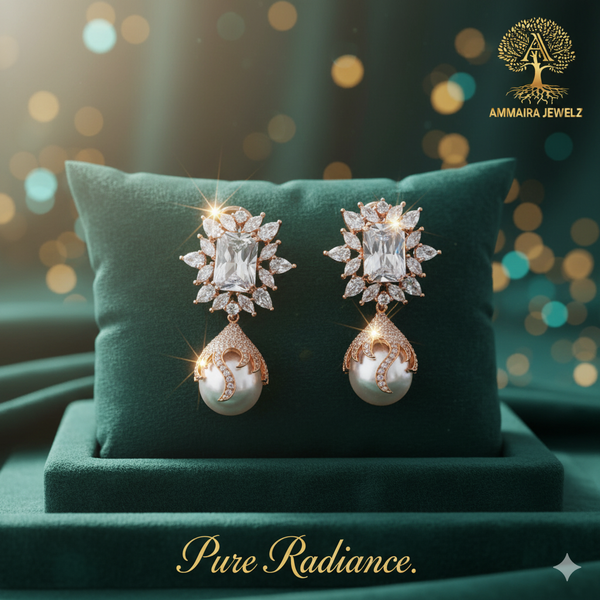 Ammaira's Pure Radiance: The Marquise & Pearl Chandelier Drops