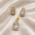 Gold Rectangular Diamond Pendant & Stud Earrings Set | Ammaira Jewelz