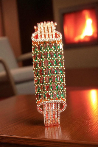 Ammaira’s Green Rose Gold Plated AAA AD Zirconia Openable Bracelet