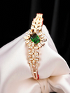 🌿 Radiant Emerald Charm – Rose Gold Plated AAA AD Zirconia Openable Bracelet