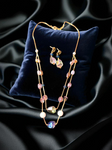 Premium High Gold Fancy Double Layered Crystal Mala with Earrings