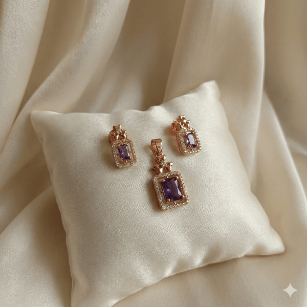 Lovely Amethyst Rose Gold Set | Ammaira Jewelz Ammaira Jewelz