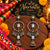 Two-tone oxidized alloy mirror-work fusion earrings for women featuring circular hoops, rectangular mirror accents and traditional jhumka-inspired drops.