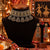 Statement two tone silver and gold oxidized choker necklace with jhumka drops and matching long jhumka earrings for women.