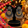 Raagini two-tone alloy ghungroo earrings for women with mandala-inspired detailing for Navratri festive styling