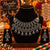 Royal German silver statement necklace set for women with antique silver and gold-tone detailing, intricate pendant and matching long jhumka earrings by Ammaira Jewelz.