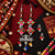 Handmade multicolor fabric thread Navratri necklace set with vibrant geometric motifs, oxidised statement pendant and matching earrings for women.
