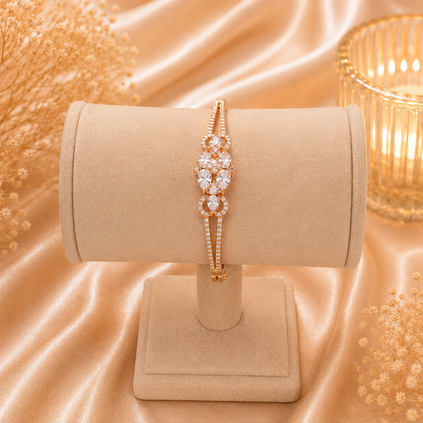 Rose Gold American Diamond Kada for Women