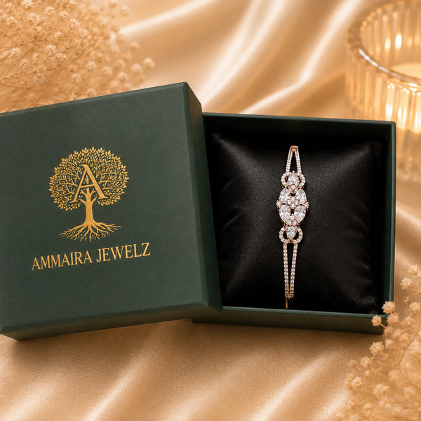 Rose Gold American Diamond Kada for Women