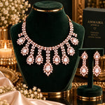 Rose Gold Celestia Teardrop CZ Necklace Set
