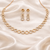 Rose Gold Circular Diamond Necklace & Drop Earrings Set | Ammaira Jewelz