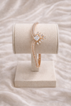 Rose Gold Diamond Floral Bracelet with Square Center | Ammaira Jewelz