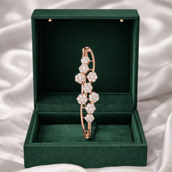 Rose Gold Diamond Look Openable Bracelet for Festive & Daily Luxury