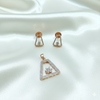 Rose Gold Geometric Diamond Pendant & Stud Earrings Set | Ammaira Jewelz