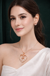 Rose Gold Heart Crystal Pendant Set | Ammaira Jewelz