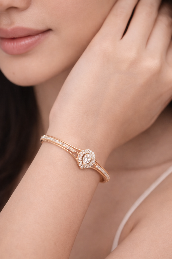 Rose Gold Oval Diamond Bracelet | Ammaira Jewelz