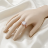 Rose Gold Princess Cut Crystal Adjustable Ring for Festive & Daily Luxury