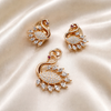 Rose Gold Swan Diamond Pendant & Stud Earrings Set | Ammaira Jewelz