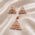 Rose Gold Triple Triangle Diamond Pendant & Stud Earrings Set | Ammaira Jewelz