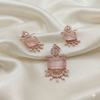 Rose Gold Square Diamond Pendant & Stud Earrings Set | Ammaira Jewelz