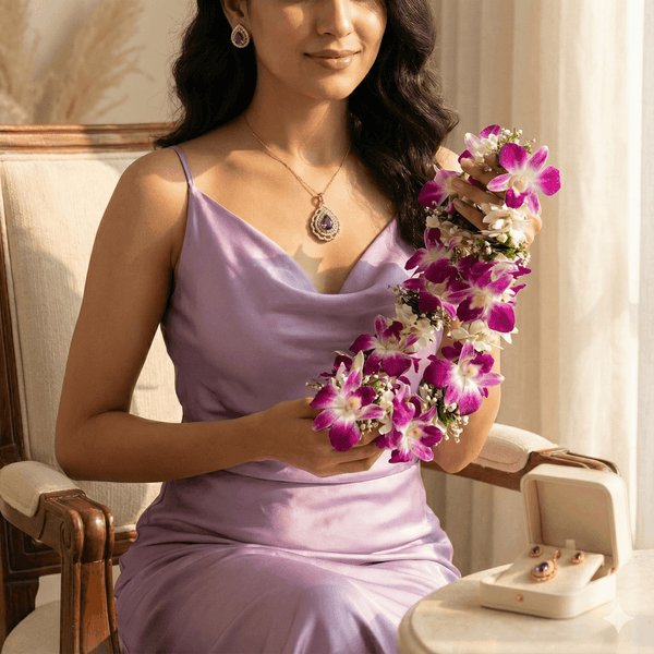 Royal Purple Teardrop Pendant Set | Ammaira Jewelz Ammaira Jewelz