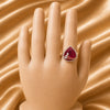 Ruby Flame Adjustable Teardrop Ring for Women