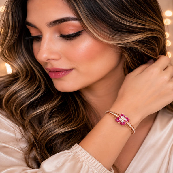 Ruby Red Stone Bracelet for Women