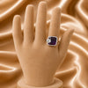 Silver Amethyst Royale Adjustable Statement Ring for Women