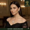 Silver Polish Teardrop Diamond Pendant & Stud Earrings Set | Ammaira Jewelz