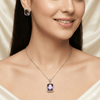 Silver Purple Radiant Cut AD Pendant Set | Ammaira Jewelz Ammaira Jewelz