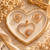 Rose gold American diamond pendant set featuring an open heart pendant with a sparkling sunburst motif and matching heart-shaped earrings.