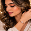 White Stone Rose Gold Bracelet for Women