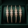 Rose Gold Floral American Diamond Bangles Set | Festive Designer Bangles