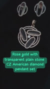 Ammaira’s Rose Gold Plated Contemporary AAA AD Zirconia Pendant Set